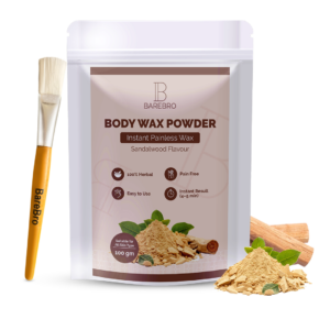 BareBro Sandalwood Hair Removal Wax Powder for Women & Men | Painless Body Wax Powder for Arms, Legs & Underarms | 100g